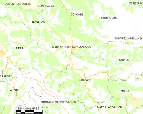 Detailkaart van de gemeente