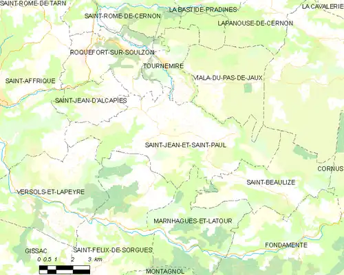 Detailkaart van de gemeente