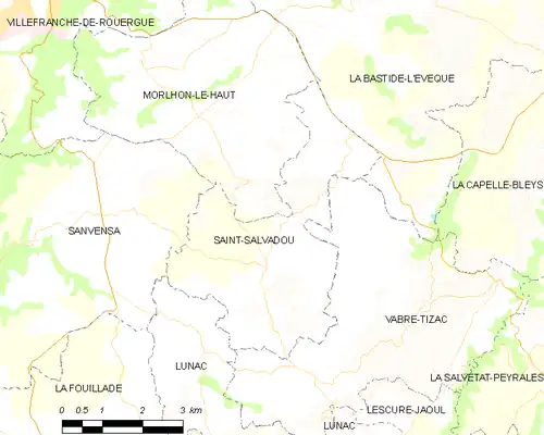 Detailkaart van de gemeente