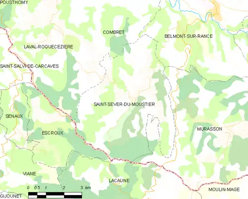 Detailkaart van de gemeente