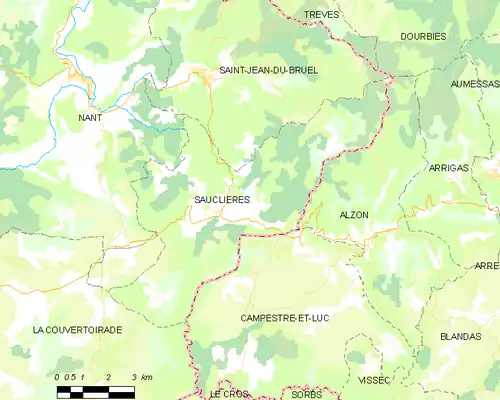 Detailkaart van de gemeente