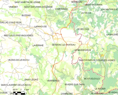 Detailkaart van de gemeente