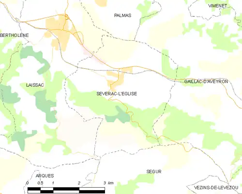 Detailkaart van de gemeente