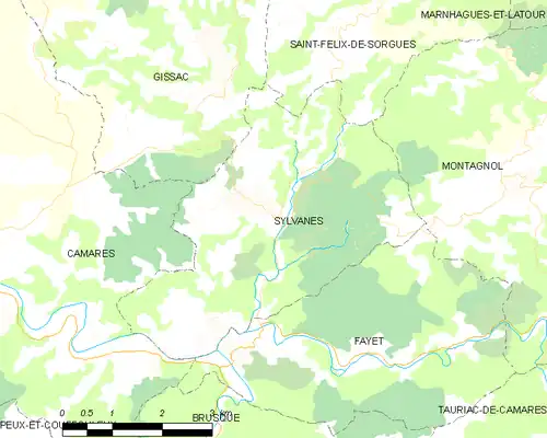 Detailkaart van de gemeente