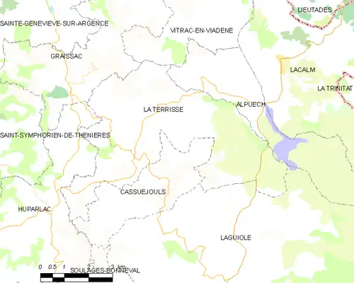 Detailkaart van de gemeente