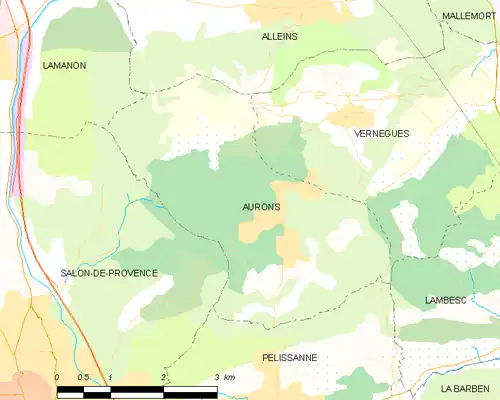 Detailkaart van de gemeente