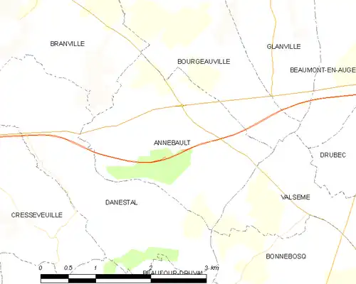 Detailkaart van de gemeente