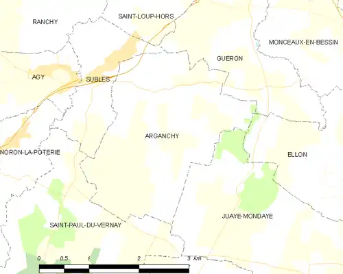 Detailkaart van de gemeente