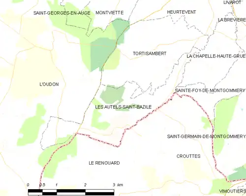 Detailkaart van de gemeente