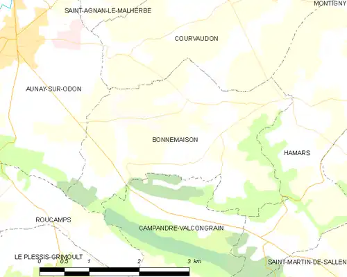 Detailkaart van de gemeente