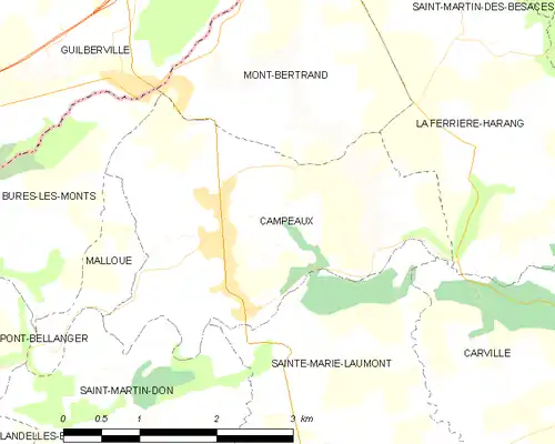 Detailkaart van de gemeente