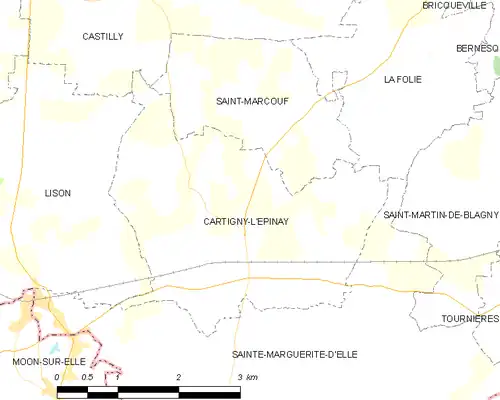 Detailkaart van de gemeente
