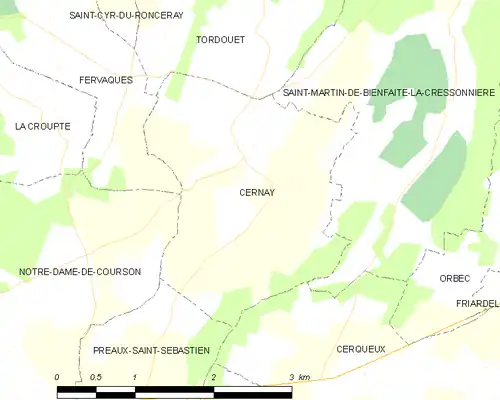 Detailkaart van de gemeente