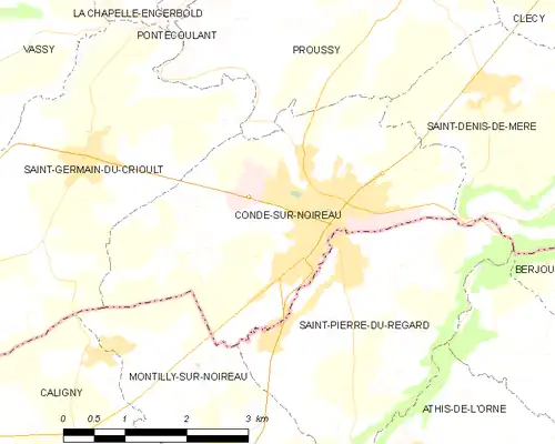 Detailkaart van de gemeente