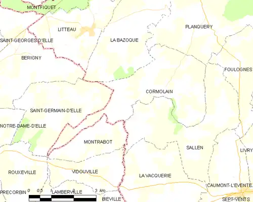 Detailkaart van de gemeente