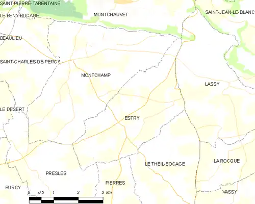 Detailkaart van de gemeente