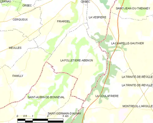 Detailkaart van de gemeente