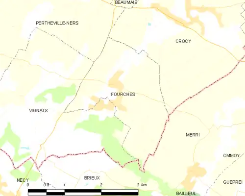 Detailkaart van de gemeente