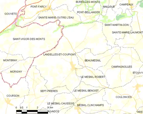 Detailkaart van de gemeente