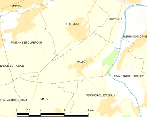 Detailkaart van de gemeente