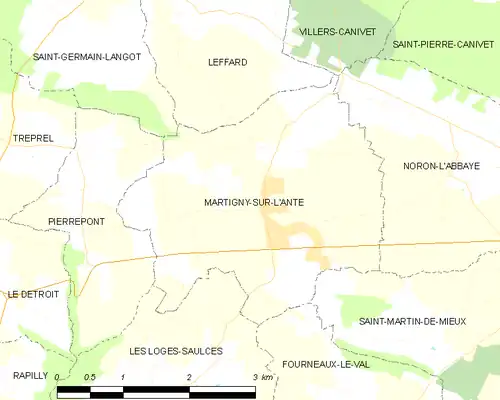 Detailkaart van de gemeente