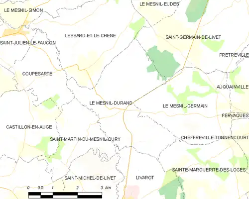 Detailkaart van de gemeente