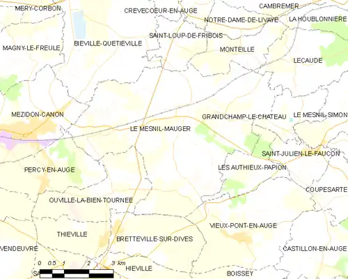 Detailkaart van de gemeente