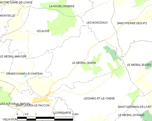 Detailkaart van de gemeente