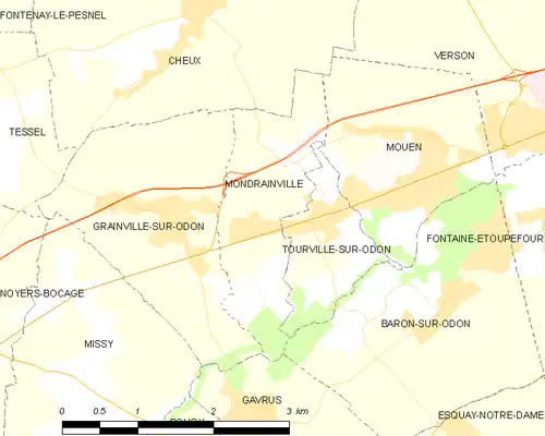 Detailkaart van de gemeente