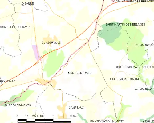 Detailkaart van de gemeente