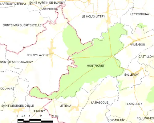 Detailkaart van de gemeente