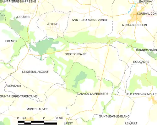 Detailkaart van de gemeente