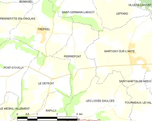 Detailkaart van de gemeente