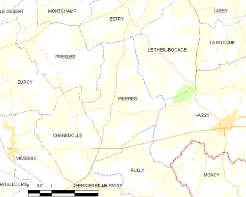 Detailkaart van de gemeente