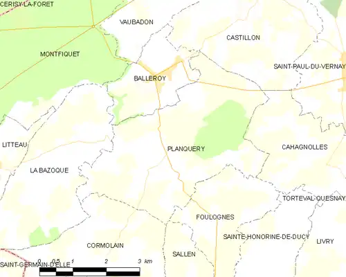 Detailkaart van de gemeente