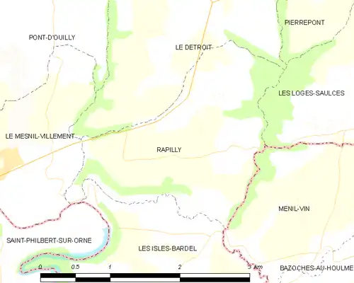 Detailkaart van de gemeente
