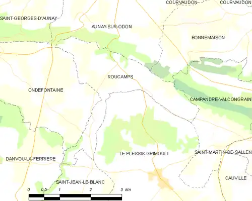 Detailkaart van de gemeente