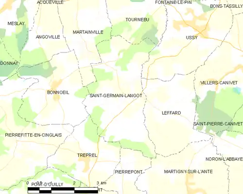 Detailkaart van de gemeente