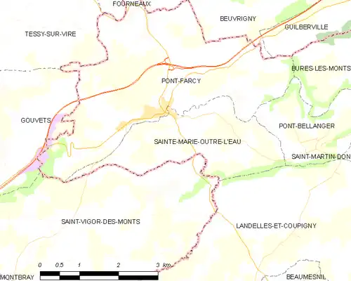 Detailkaart van de gemeente