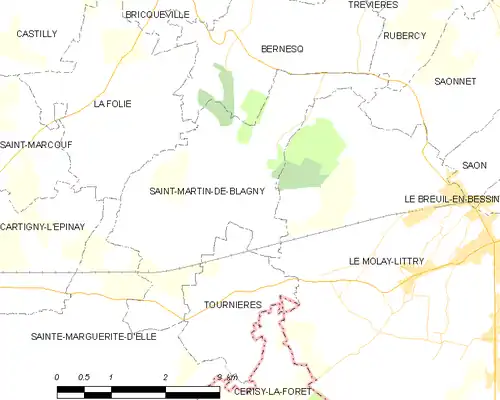 Detailkaart van de gemeente