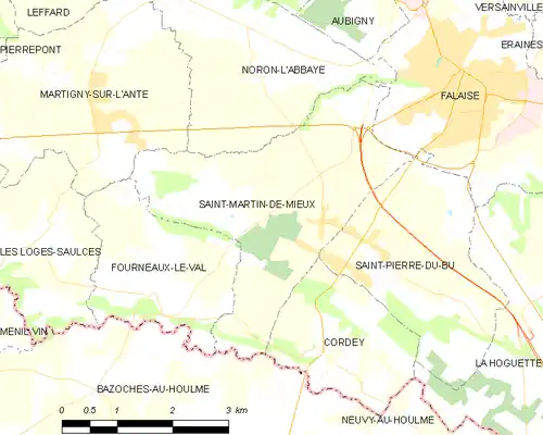 Detailkaart van de gemeente