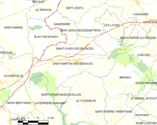 Detailkaart van de gemeente