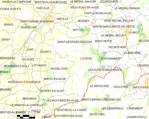 Detailkaart van de gemeente