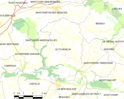 Detailkaart van de gemeente