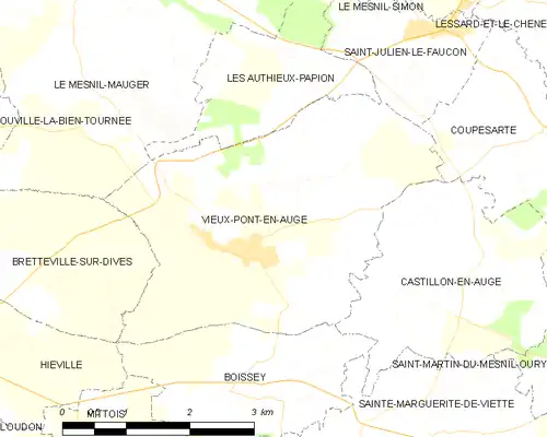 Detailkaart van de gemeente