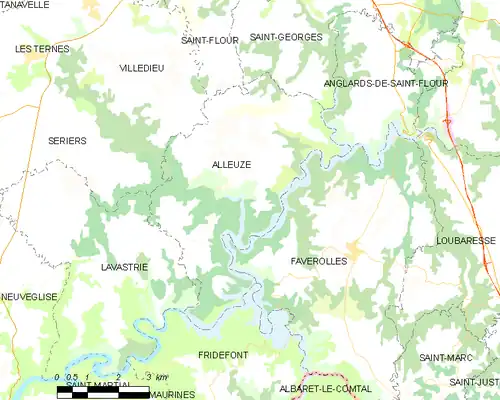 Detailkaart van de gemeente