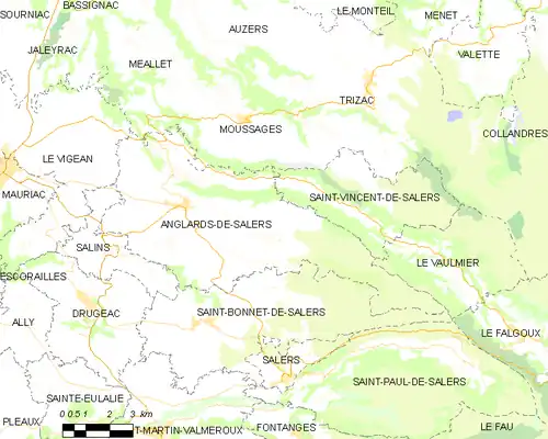 Detailkaart van de gemeente