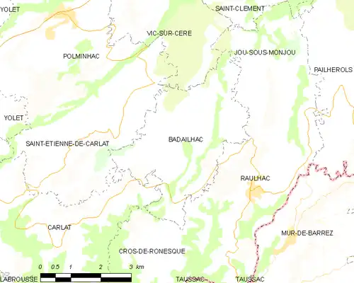 Detailkaart van de gemeente