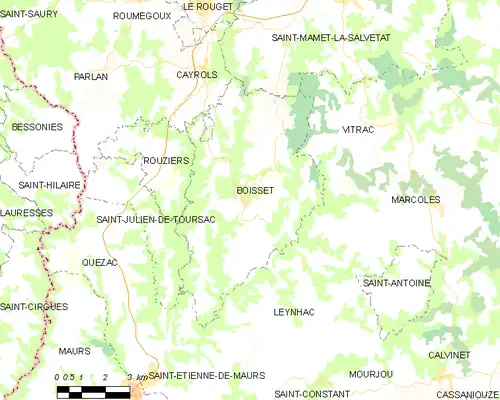 Detailkaart van de gemeente