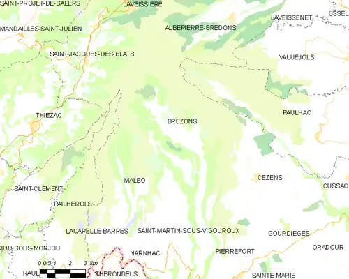 Detailkaart van de gemeente